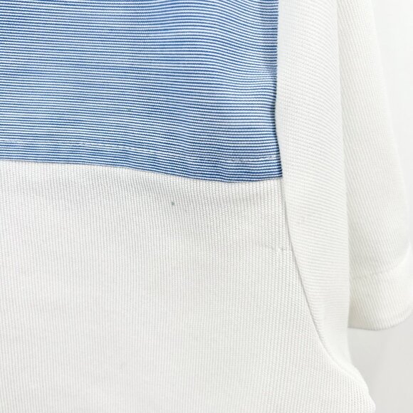 Vintage 60's Palladium Blue & White Short Sleeve Button Detail Retro Style Shirt - Picture 3 of 6